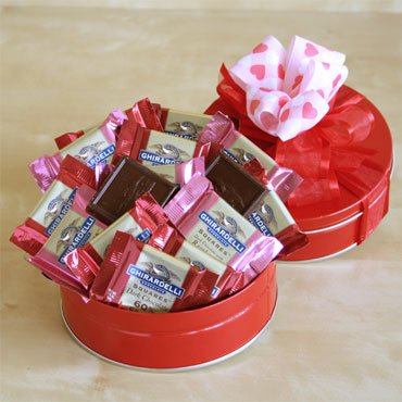 Valentines Tin Chocolate Ghirardelli Gift Idea for Her Gift Idea for Him ( Gift Basket Super Center Chocolate Gifts ) รูปที่ 1
