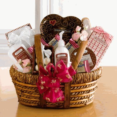Think Pink Luxury Spa and Chocolate Basket Valentine's Idea for Her Birthday Gift Idea for Her ( Gift Basket Super Center Chocolate Gifts ) รูปที่ 1