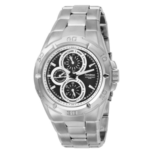 Armitron Men's 204559BKSV Silver-Tone Stainless Steel Multi-Function Dress Watch รูปที่ 1