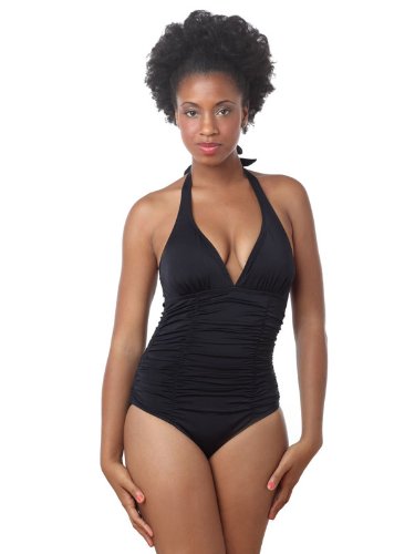 Swimsuit Shirred Halter One-piece Bathing Suit - 83511 (Type one Piece) รูปที่ 1