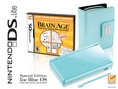 Nintendo DS Lite Limited Edition Ice Blue with Brain Age: Train Your Brain in Minutes a Day! And Carrying Case Bundle ( NDS Console )
