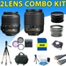 รูปย่อ Nikon 18-55mm Vr Af-s Dx Nikkor Lens + Nikon 55-200mm Ed Af-s Dx Lens + Deluxe Accessory Kit for Nikon D3000, D3100, D5000, D5100, D7000 Dslr Cameras (8gb 5lens Kit) ( Zm Len ) รูปที่1