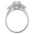 14K White Gold Emerald Three Stone CZ Cubic Zirconia Wedding Engagement Ring Band ( The World Jewelry Center ring )