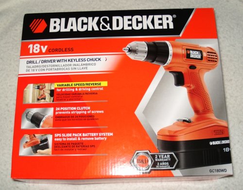 Black & Decker GC180WDR 18V Cordless Drill/Driver with Keyless Chuck ( Pistol Grip Drills ) รูปที่ 1