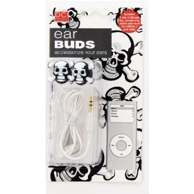 SKULL crossbones MP3 HEADPHONES EAR buds ipod punk NEW ( DCI Ear Bud Headphone ) รูปที่ 1