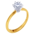 Stunning! Women's 14k Yellow-gold 5.00mm (1/2 CT) Moissanite Solitaire Engagement Ring by Vicky K Designs ( Vicky K ring )