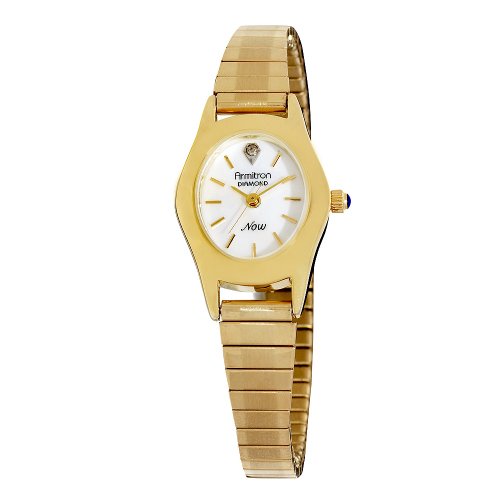 Armitron NOW Women's 75/2404MOP Diamond Accented Expansion Band Gold-Tone Dress Watch รูปที่ 1