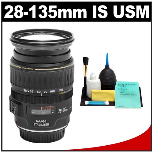 Canon EF 28-135mm f/3.5-5.6 IS [Image Stabilizer] USM Lens + Cleaning Kit for Rebel XS, XSi, T1i, T2I EOS 40D & 50D, 60D, 5D, 7D Digital SLR Cameras ( Canon Len ) รูปที่ 1
