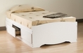 Prepac Monterey White Twin Size Platform Storage Bed 