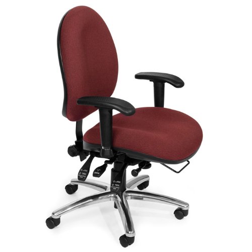 HeavyDuty Big Tall 24 Hour Ergonomic Chair Charcoal Fabric/Black Frame/Chrome Base (Charcoal) รูปที่ 1
