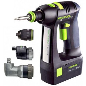 Festool PC1224S C12 12V NiCD 2.4 Ah Cordless Drill Set With Right Angle and Eccentric Chucks ( Pistol Grip Drills ) รูปที่ 1