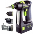 Festool PC1224S C12 12V NiCD 2.4 Ah Cordless Drill Set With Right Angle and Eccentric Chucks ( Pistol Grip Drills )