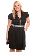 Torrid Plus Size Black Shirt Dress with Zebra Belt ( Torrid Night Out dress )