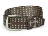 รูปย่อ Chritian Religious Cross and Circle Studded Leather Belt  รูปที่2