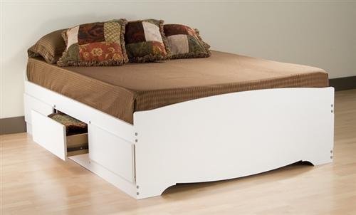 White Double Platform Storage Bed - Prepac - WBD-5600-3  รูปที่ 1