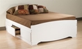 White Double Platform Storage Bed - Prepac - WBD-5600-3 