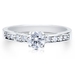 รูปย่อ Sterling Silver 925 CZ Round Solitaire Ring With Side Stones - Women's Engagement Wedding Ring ( BERRICLE ring ) รูปที่2