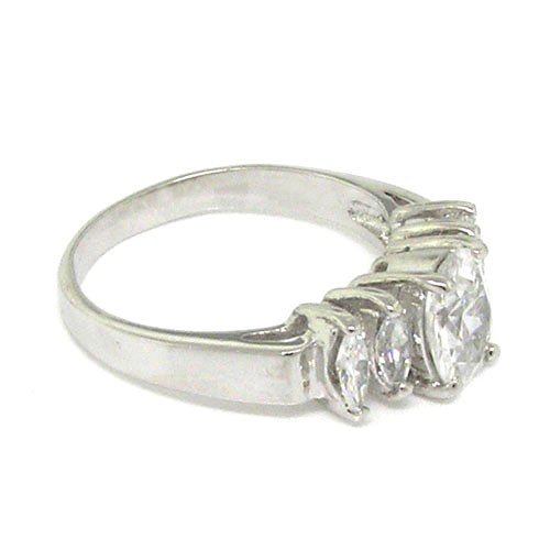 Classic 5-Stone Engagement Ring w/Brilliant White CZs ( Alljoy ring ) รูปที่ 3