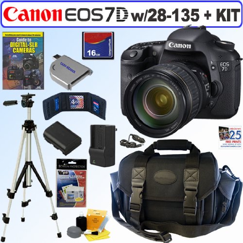 Review Canon EOS 7D 18 Megapixel CMOS Digital SLR Camera with 28-135mm f/3.5-5.6 IS USM Standard Zoom Lens + 16GB Deluxe Accessory Kit รูปที่ 1