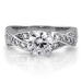 รูปย่อ Sterling Silver Round Cubic Zirconia CZ Solitaire Ring w/Side Stones - Women's Engagement Wedding Ring ( BERRICLE ring ) รูปที่2