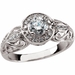 รูปย่อ 14K White Gold Vintage Style Semi-Mount Diamond Engagement Ring (Center stone is not included) ( Jewelry Days ring ) รูปที่2