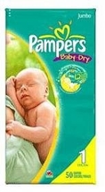 Pampers Baby Dry Diapers Jumbo Pack, Size 1, 100 Count ( Baby Diaper Pampers )