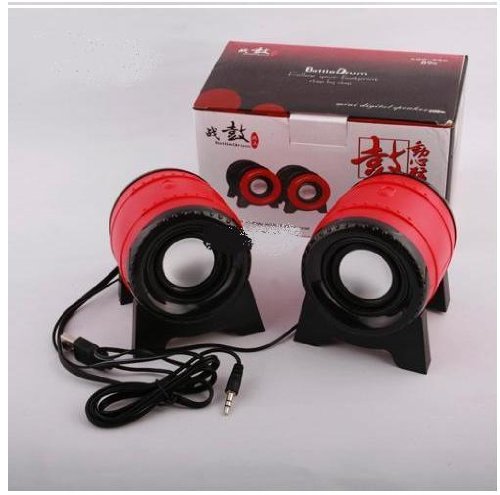Computer speaker Mini Digital speaker shape of Chinese Battle Drum rhythmize Heartstrings with 3D Technology Sound USB Plug Power (red/Black) ( iCraze Computer Speaker ) รูปที่ 3