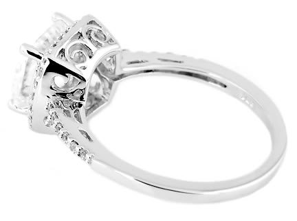 2.5 Ct Cushion Cut Center with Round Cut Cz Cubic Zirconia Engagement Ring-Sterling Silver  รูปที่ 7