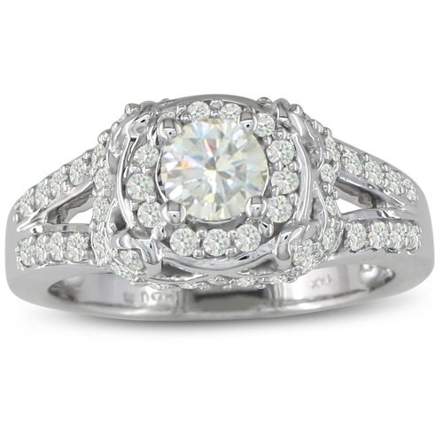 1ct Diamond Engagement Ring in 14k White Gold ( SuperJeweler ring ) รูปที่ 1