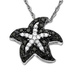 รูปย่อ 10K White Gold Round Black White Diamond Starfish Pendant (1/3 cttw, H-I Color, SI Clarity) with FREE 10K Gold 18 inch Chain ( DazzlingRock.com Collection pendant ) รูปที่1