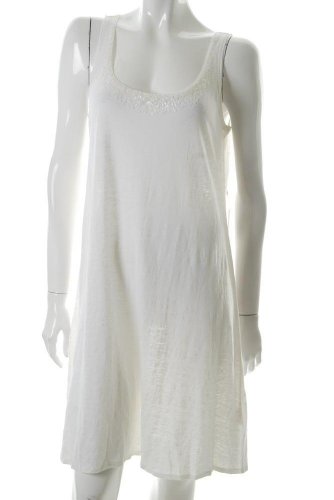 Eileen Fisher White Casual Dress Linen Embellished XS ( Eileen Fisher Casual Dress ) รูปที่ 1