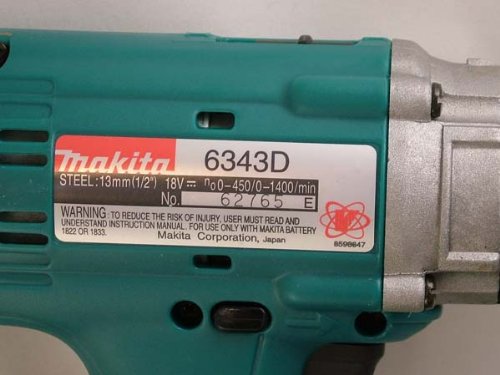 Makita 6343D 18 Volt NiCd/NiMH 1/2 inch Drill/Driver - bare tool (no battery, charger or case) ( Pistol Grip Drills ) รูปที่ 4