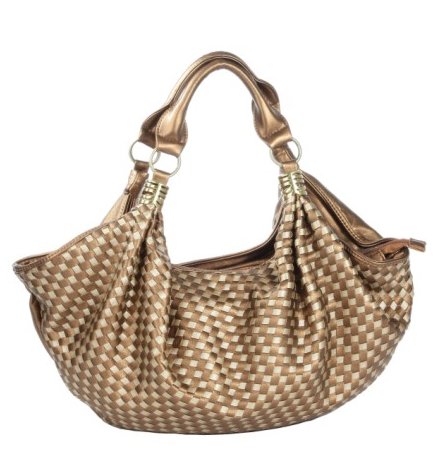 Trendy Tia Woven Hobo/Handbag - Bronze/Pewter Gold ( Nvie Designs Hobo...