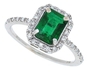 รูปย่อ 1.52Ct Emerald Cut Emerald and Diamond Ring in 10Kt White Gold(A Quality) ( MyTreasurez ring ) รูปที่1