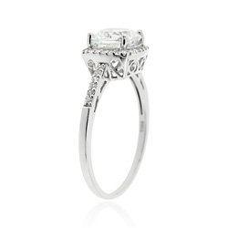 Sterling Silver CZ Square Bridal Engagement Ring ( SilverSpeck.com ring ) รูปที่ 3