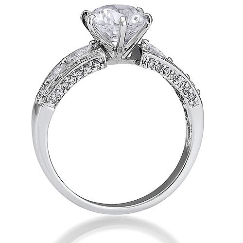 Sterling Silver 925 Cubic Zirconia CZ Ring - Women's Engagement Wedding Ring ( BERRICLE ring ) รูปที่ 4
