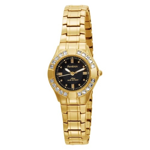 Armitron Women's 753810BKGP NOW Swarovski? Crystal Accented Gold-Tone Expansion Band Dress Watch รูปที่ 1