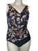 รูปย่อ Swimsuit Womens Bb Plus Size Surplice Wrap One Piece Swimsuit, Tank Swimwear, Pink/black, Black, Brown/black Tribal 18-24 (Type one Piece) รูปที่3