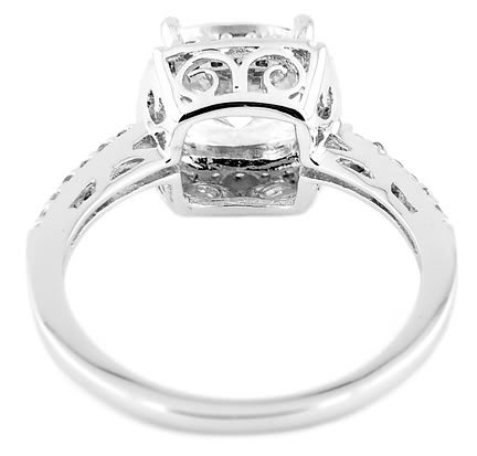 2.5 Ct Cushion Cut Center with Round Cut Cz Cubic Zirconia Engagement Ring-Sterling Silver  รูปที่ 6