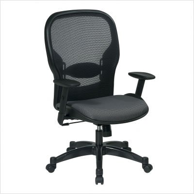 Air Grid Mesh Back Managers Chair with Fabric Seat Black Mesh/Grape Fabric (Purple) รูปที่ 3