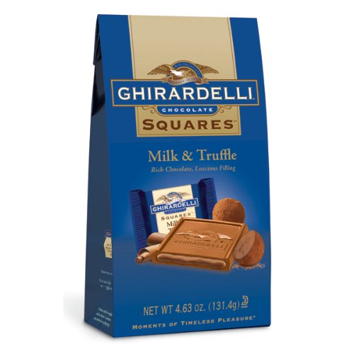 Ghirardelli Chocolate Milk & Truffle SQUARES Stand Up Bag Gift Bag, 4.63 oz. ( Ghirardelli Chocolate Chocolate Gifts ) รูปที่ 1