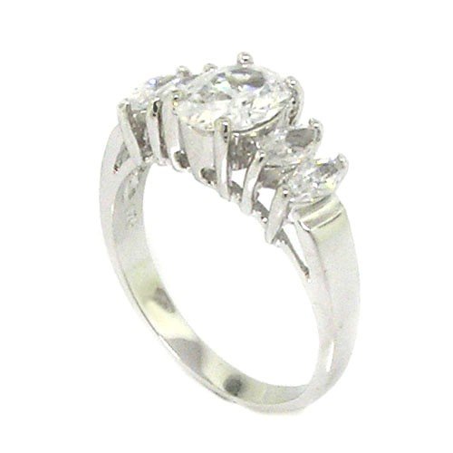 Classic 5-Stone Engagement Ring w/Brilliant White CZs ( Alljoy ring ) รูปที่ 1