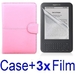 รูปย่อ Neewer New Pink Leather Case Cover for Amazon Kindle 3 Ebook Reader + 3x SCREEN PROTECTOR (Kindle E book reader) รูปที่1