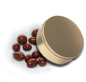 3 lb Raisins Covered in Sugar Free Milk Chocolate Tin - Gold ( Catoctin Kettle Korn Chocolate & Fruit ) รูปที่ 1