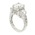Sterling Silver Classic Engagement Ring w/Round Brilliant White CZ ( Alljoy ring )