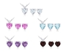 รูปย่อ Sterling Silver Amethyst, Blue Topaz, Garnet, Created Pink Sapphire and White Topaz Heart-Shaped Pendant and Earrings Individually-Boxed Set, 18" ( Amazon.com Collection pendant ) รูปที่1
