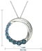 รูปย่อ 10k White Gold Shades of Blue Sapphire and Diamond Journey Circle Pendant, 18" ( Amazon.com Collection pendant ) รูปที่3
