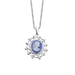 รูปย่อ Sterling Silver Blue Oval Cameo Pendant, 18" ( Amazon.com Collection pendant ) รูปที่1