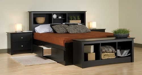 Prepac Sonoma Black Double Platform Storage Bed - Beds  รูปที่ 3