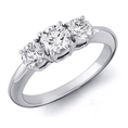 10K White Gold 3 Three Stone Round Diamond Ring (1/4 cttw) ( DivaDiamonds ring )